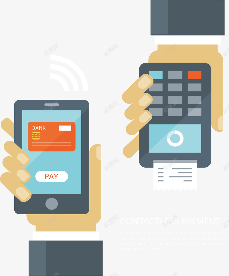 手机买单结账png免抠素材_88icon https://88icon.com 刷卡机 手机买单 手机支付 手机结账 电子银行 矢量png