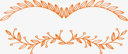 橘色手绘树叶边框矢量图素材