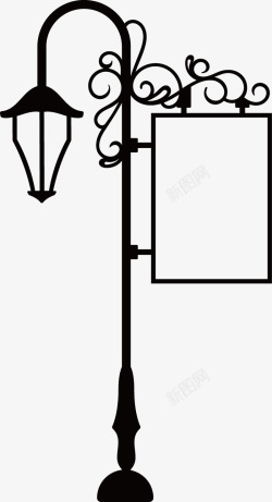 路灯广告牌矢量图素材