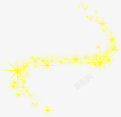 黄色的创意合成星光效果五角星素材