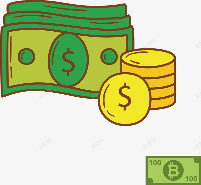 创意手绘金融金币矢量图ai免抠素材_88icon https://88icon.com 保险柜 信用卡 创意 商业 手绘 矢量图设计 美元 设计 货币 金币 金融 钱 钱币 锁 矢量图