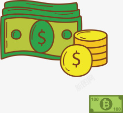 创意漏掉的货币创意手绘金融金币矢量图高清图片