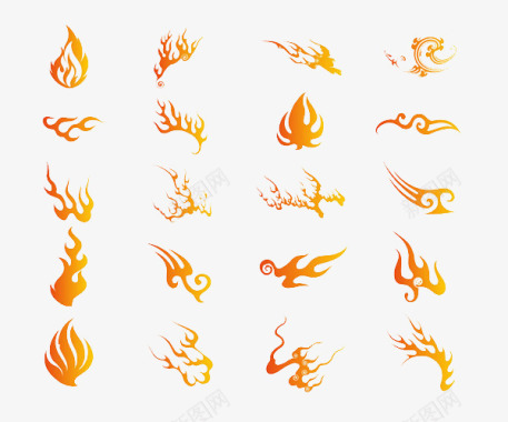 火花中国风风格火焰图标图标