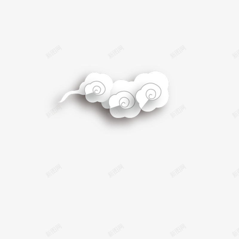 白色传统祥云psd免抠素材_88icon https://88icon.com 传统 光泽 吉祥 圆角 如意 如意形状 白色 纹理 质感 阴影