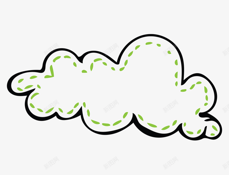 绿色手绘云朵png免抠素材_88icon https://88icon.com 儿童手绘 卡通 涂鸦 漫画 绿色 钢笔画