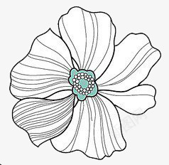 黑白素描花朵线稿图标图标