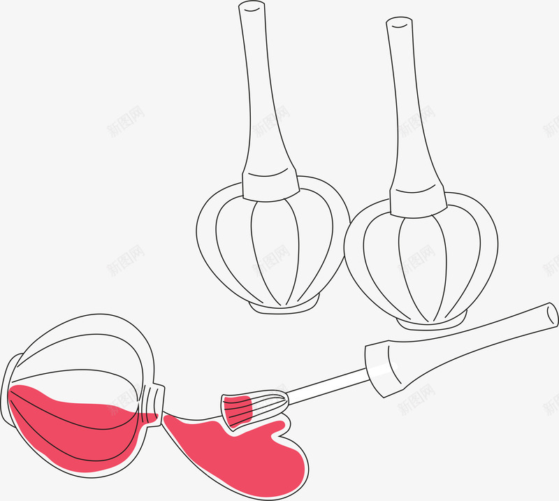 红色指甲油png免抠素材_88icon https://88icon.com AI 化妆品 卡通 可爱 女性 手绘 指甲油 插画 线条 美妆