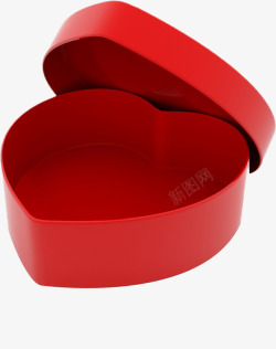 红色爱心形状礼盒素材