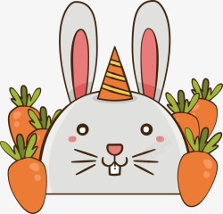 呲牙可爱的卡通兔子胡萝卜高清图片