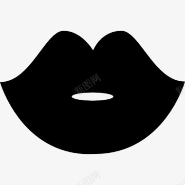 女人黑色的嘴唇形状图标图标