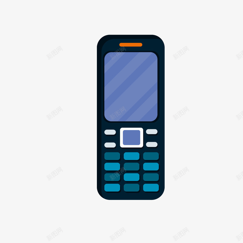 黑蓝色老式手机模型矢量图ai免抠素材_88icon https://88icon.com 手机 手机模型 老式手机 蓝色 黑色 黑色手机 矢量图