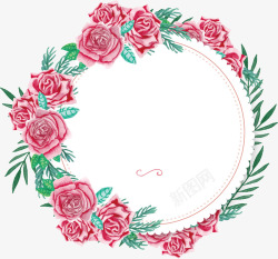 粉色牡丹花装饰框矢量图素材