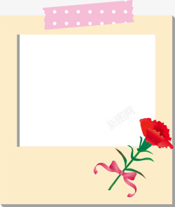 黄色美丽康乃馨标签素材