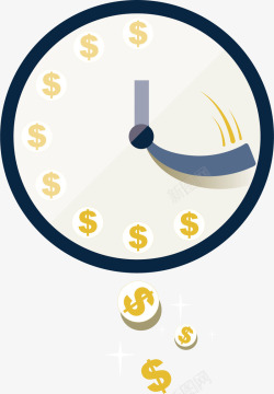 钟表钱币金融商务矢量图素材