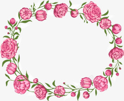 唯美粉色花朵边框素材