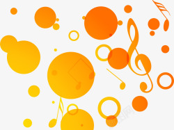 橙色圆圈乐符素材