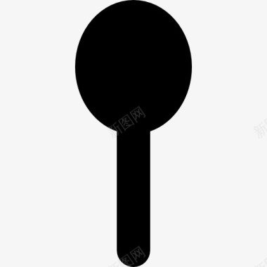 黑色的剪影形状物体的像个勺子图标图标