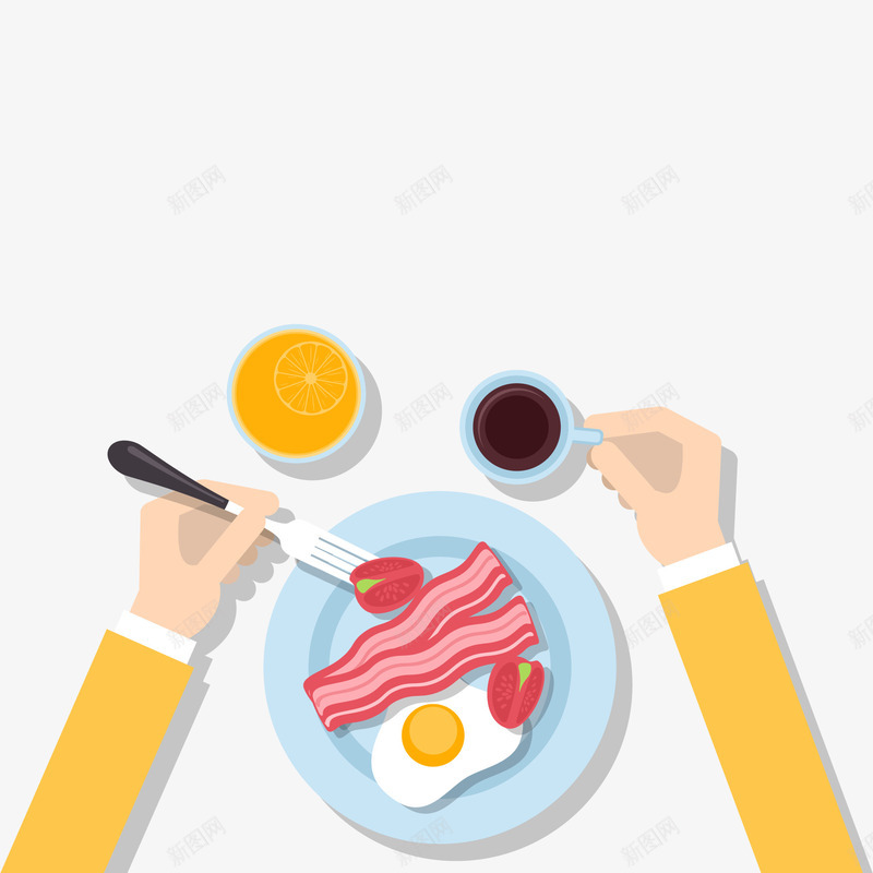 健康早餐俯视图矢量图ai免抠素材_88icon https://88icon.com 俯视图 健康 卡通 早餐 营养 食物 矢量图