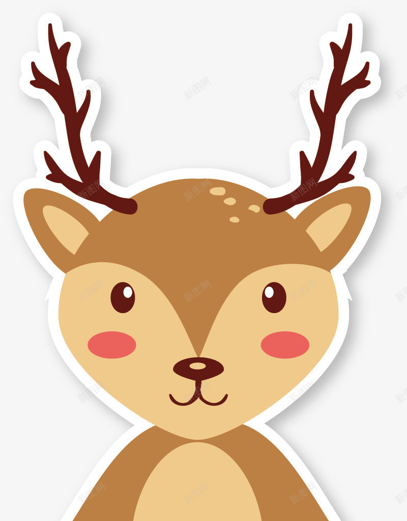 扁平化麋鹿矢量图ai免抠素材_88icon https://88icon.com 动物 动物插画 卡通动物 可爱动物 小动物 扁平化 麋鹿 矢量图