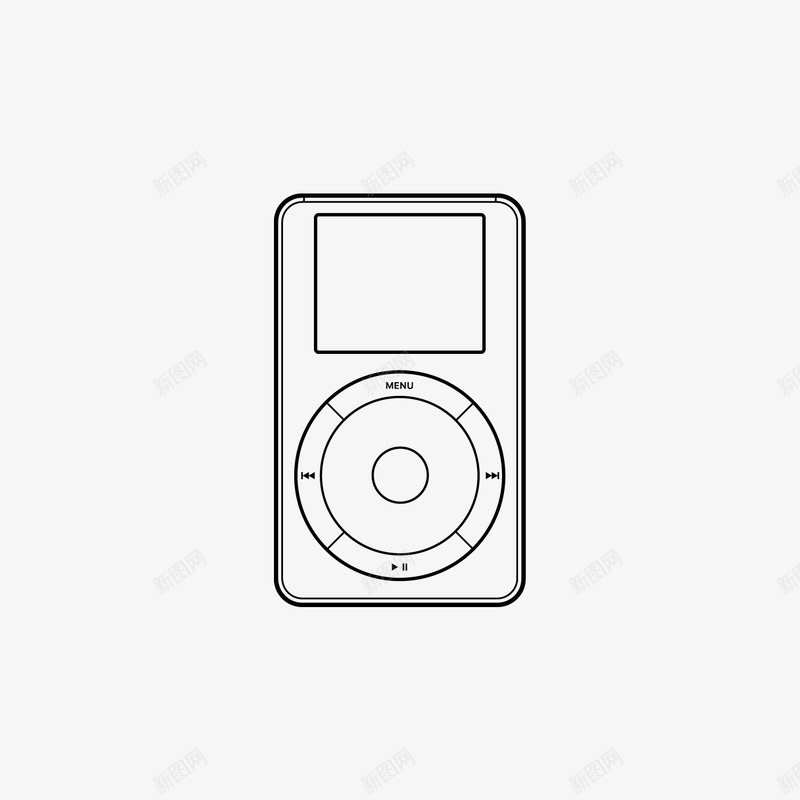 可爱的iPod黑白卡通矢量图eps免抠素材_88icon https://88icon.com mp3 可爱 小电子产品 智能 电子 科技 线条 矢量图