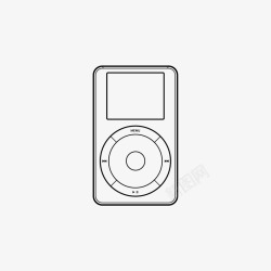 可爱的iPod黑白卡通矢量图素材