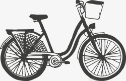 简单自行车手绘黑白自行车高清图片