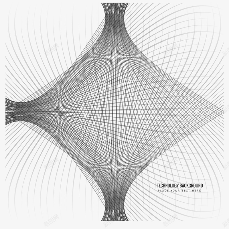 密集规律的科技线条矢量图eps免抠素材_88icon https://88icon.com 交汇 密集 收紧 放射 科技感 线条 规律 黑白 矢量图