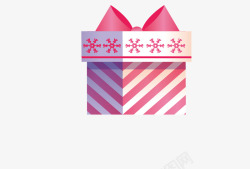 粉色条纹圣诞礼物矢量图素材