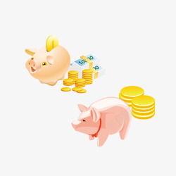 猪猪储钱罐素材