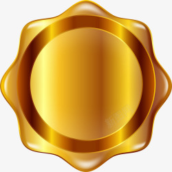 金色圆圈徽章素材