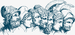 侧面卡通希腊神雕塑素材