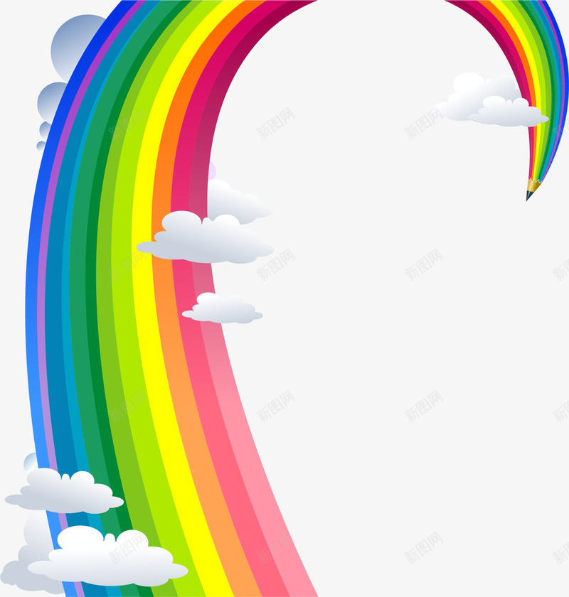 卡通唯美七彩彩虹矢量图ai免抠素材_88icon https://88icon.com 七彩 云朵 卡通 唯美 彩虹 矢量图