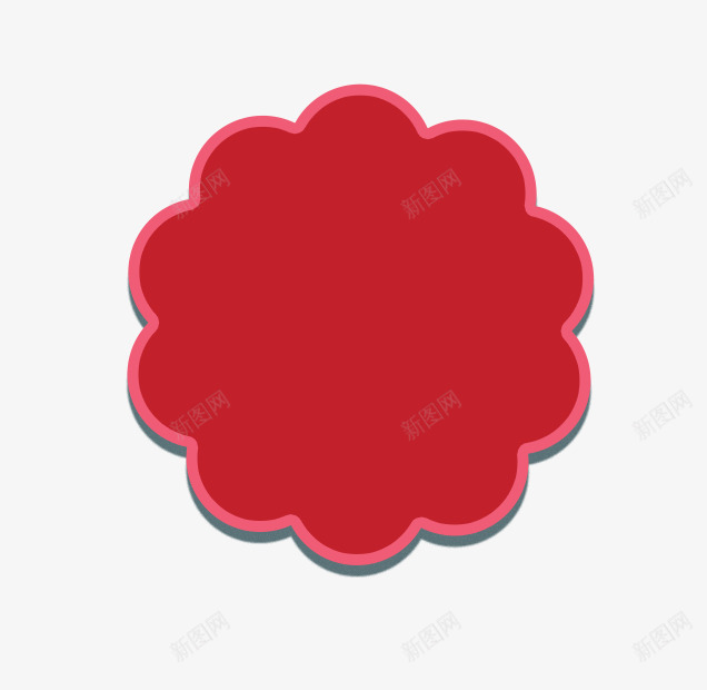 红色简约花朵形状边框png免抠素材_88icon https://88icon.com 免抠PNG 简约 红色 花朵形状 边框