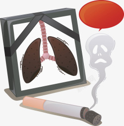 吸烟有害健康插画素材