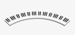 手绘黑白弯曲钢琴键素材