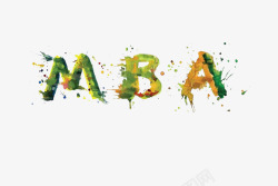 mbaMBA彩色艺术字高清图片