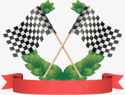 格子旗和赛车免费下载麦穗赛车旗高清图片