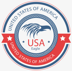 美国符号美国鹰卡通风格独立日矢量图高清图片