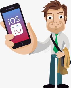 ios10界面拿手机的男人高清图片