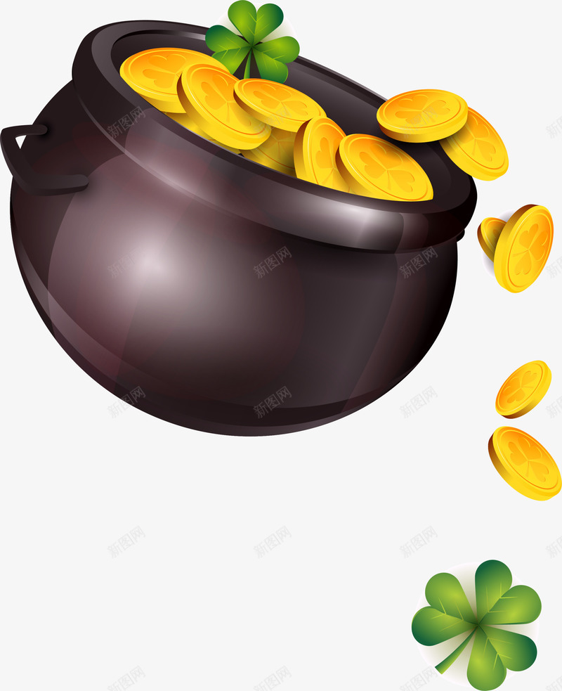 金色简约钱币png免抠素材_88icon https://88icon.com 叶子 简约 聚宝盆 装饰图案 金色 金融 钱币