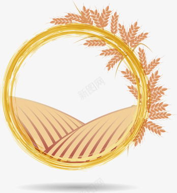 logo标识装饰麦穗地和麦穗圆圈图标图标