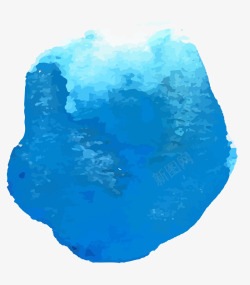 海洋风格蓝色水彩墨迹矢量图高清图片