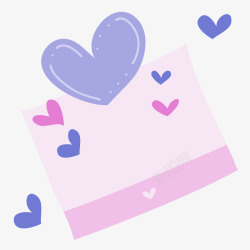 紫色心形方巾图案元素矢量图素材