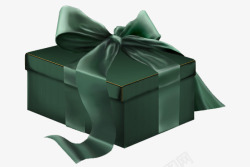 绿色蝴蝶结礼物盒素材