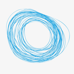 蓝色细线条圆圈矢量图素材