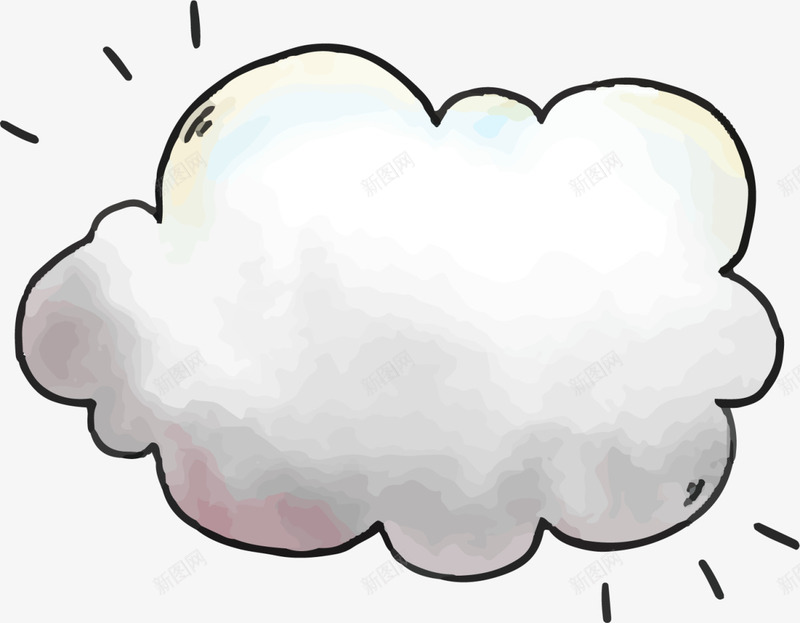 白色水彩卡通云朵png免抠素材_88icon https://88icon.com 云彩 卡通云朵 浮云 白色云朵 装饰图案 飘云