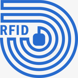 rfid技术蓝色线条手绘风格射频高清图片