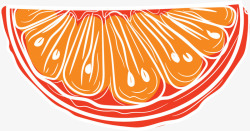 橙色手绘线条血橙素材