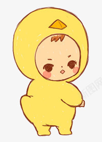 宝宝png免抠素材_88icon https://88icon.com 儿童 卡通 可爱 套装 婴儿 宝宝 小孩 小鸡套装