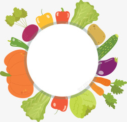 健康营养蔬菜边框矢量图素材